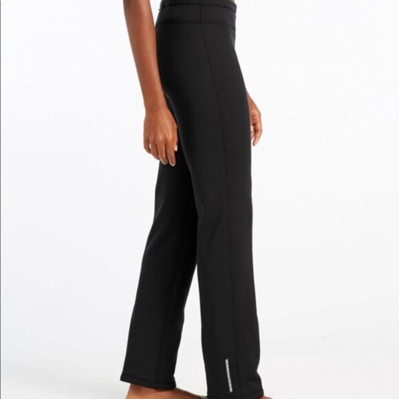 NEW LL Bean Primaloft Therma-stretch Fleece Mid-Rise Straight-Leg Black Pants XL - Picture 3 of 16